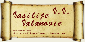 Vasilije Valanović vizit kartica